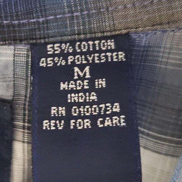 Falcon Bay Pearl Snap Western Shirt Mens Size Medium Blue Plaid Long Sleeve - Picture 6 of 6